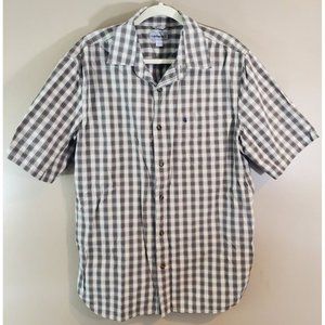 Men's Carhartt Neutral Checkered Relaxed Fit Short Sleeve Button-Up Size L
